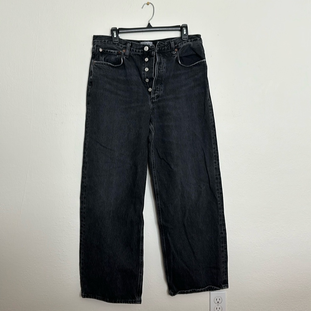 Agolde low slung jean, black wash, size 29